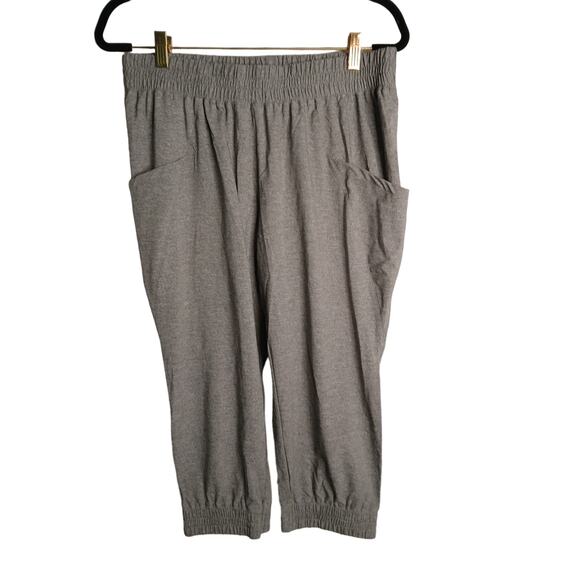 Soybu Jogger Style Pant Loose Fit Skim Capri Pants Gray Large - Picture 1 of 8